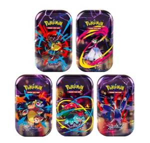 Pokémon Mega Heroes Mini Tin Random One - 2 Booster Packs 1 Sticker Sheet Art Card Collect Combine All 5 Mega Evolution Expansion TCG Cards