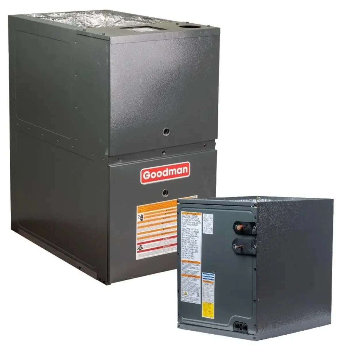 Goodman 3 Ton AC & 80,000 BTU 80% Single Stage Gas Furnace & Coil System, Upflow, R32