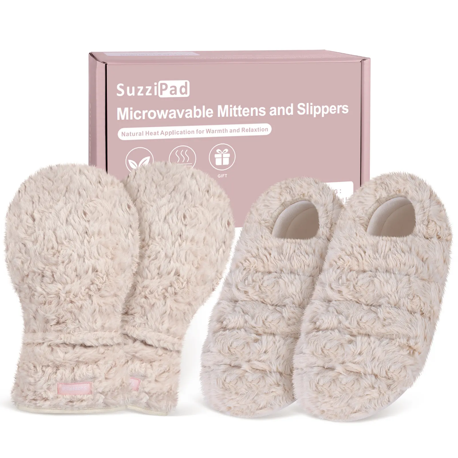 Microwavable Heated Gloves and Microwave Slippers, Cold Feet Reliever for Bed, Ideal Choice in Cold Day, Greatest Gifts Hack