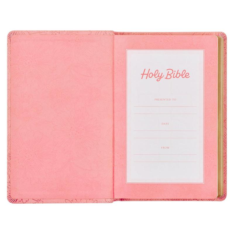 KJV Holy Bible, Gift Edition King James Version, Faux Leather Flexible Cover, Blossom Pink Floral (KJV Gift Editions) Imitation Leather