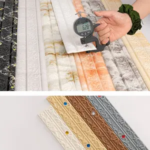 3D Self-Adhesive Wallpaper Baseboard Trim, Waterproof Wall Sticker Edge Border Strip, Decorative Corner Line, Easy Install Floor-To-Wall Accent