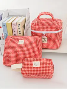 Large Capacity Makeup Bag, 1 Set Portable Makeup Organizer Bag with Zipper Closure, Travel Essential Makeup Storage Bag, Toiletry Makeup Bag