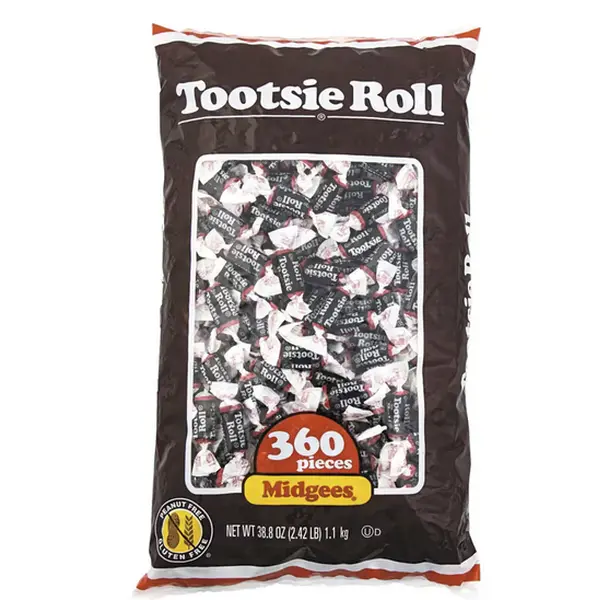 2 lbs. 11 oz. Bulk 360 Pc. Tootsie Roll Midgees Chocolate Candy.