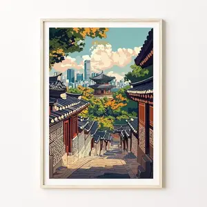 Seoul South Korea Travel Poster, South Korea Travel Wall Art, Seoul South Korea Print, Birthday Gifts, Wedding Present