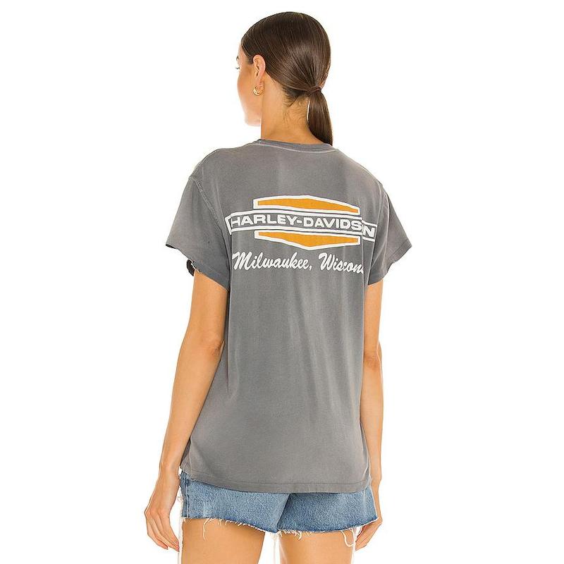 Madeworn Harley Davidson Tee in Charcoal Fade