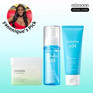 [mixsoon Official Shop] Yannnique's Glass Skin Prep Kit - Silky Hyaluronic Acid Skincare Set with Toner, Serum, Moisturizer, Cream for Pore Blurring, Uneven Texture Care, Smooth Skin