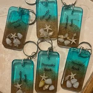 Clearwater Beach Keepsake Keychain - Beach Lover Ocean Inspired Gift with Real Sand from Clearwater Beach - Unique Souvenir for Travelers