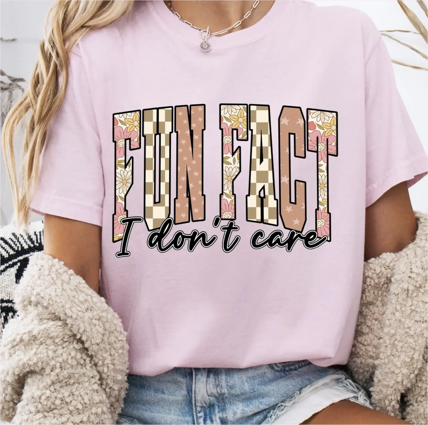 Fun Fact: I Don't Care Shirt Casual Top