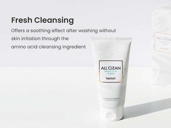 [Heimish] All Clean White Clay Foam (150g/5.07 Oz) – Pore Refine & Deep Cleanser for Soft, Plump, and Clear Skin, Face Wash for Sensitive & Oily Skin