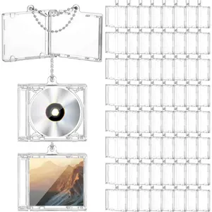 Misdary Mini Cd Keychain Album Cases Plastic Cd Cases Clear DVD Cover Bulk DVD Jewel Keyring Music Blank Mini Compact Disc Holder Pendant Personalized for DIY Backpack Hanging Decor Gifts(10 Pcs)