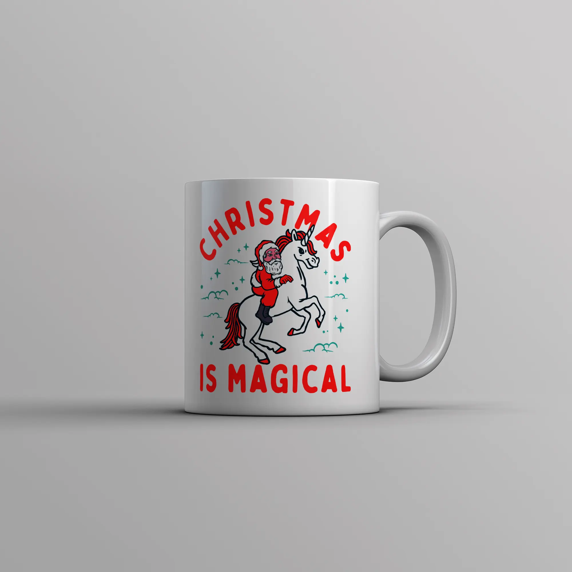 Christmas Is Magical Mug Funny Santa Claus Fantasy Unicorn Novelty Cup - 11oz Funny Coffee Mugs Ceramic Printed Drinkware Cup