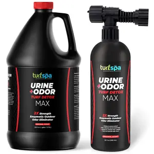 MAX Urine & Odor Turf Detox: 2X Strength Professional Enzyme Cleaner & Odor Eliminator for Artificial Grass, Turf, Concrete & Patios, Enzymatic Cleaner for Dogs & Cats