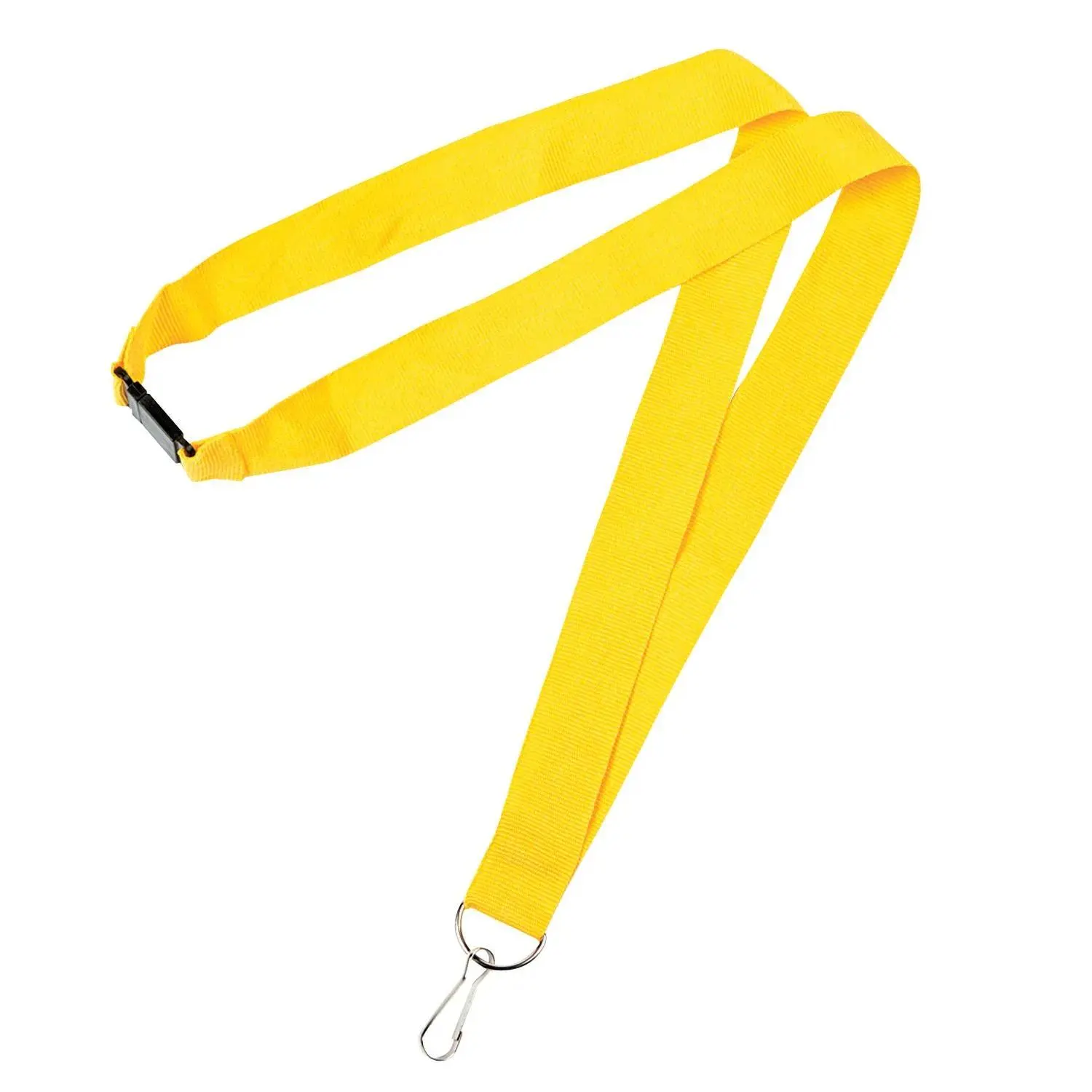 35" Bright Yellow Nylon Lanyards with Breakaway Clasp - 12 Pc.