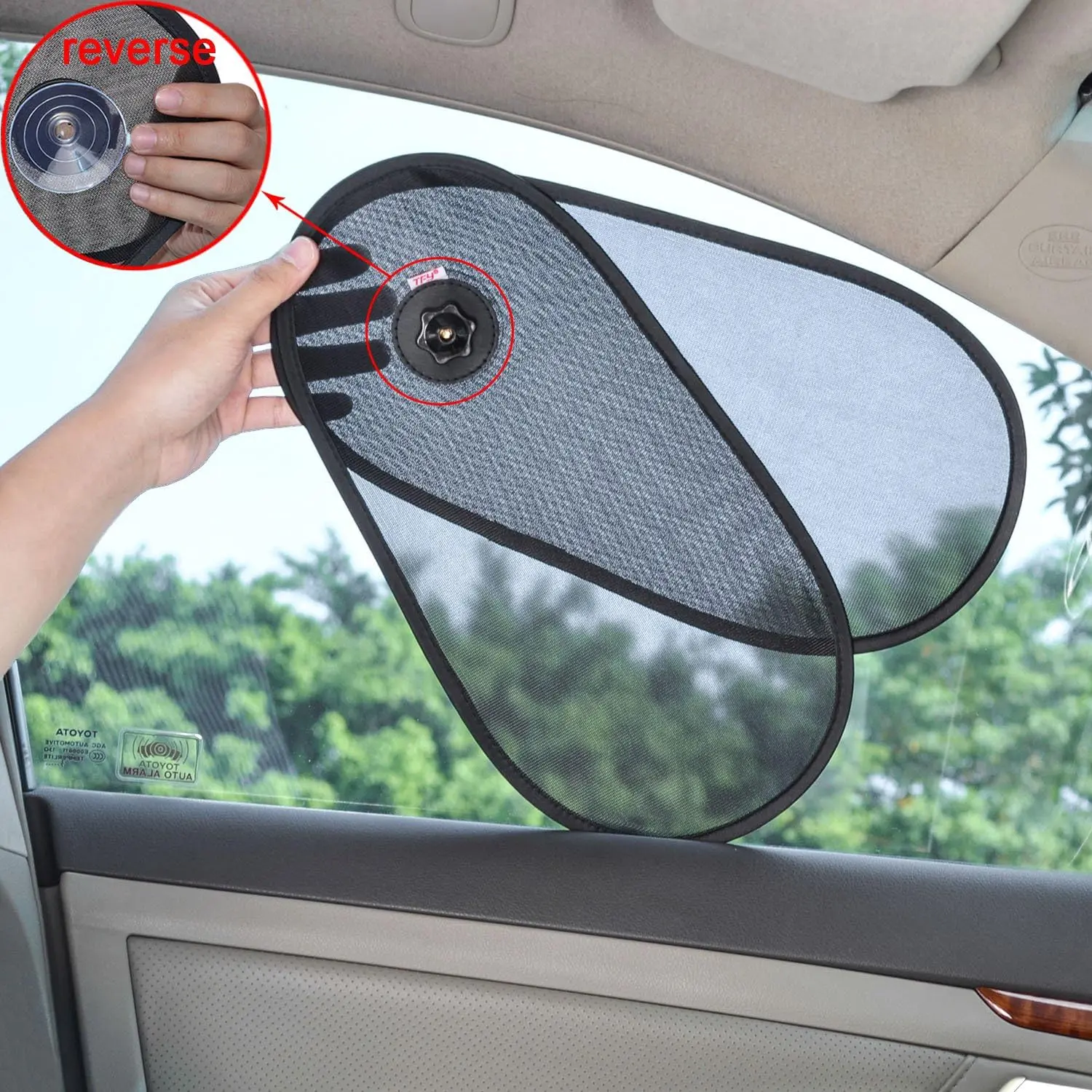 Car Windshield Sun Shades Rotatable Sun Visor for Side Window Fits Driver Passenger Rear Windows Mesh Sun Blocker with Suction Cups Update Car Accessories