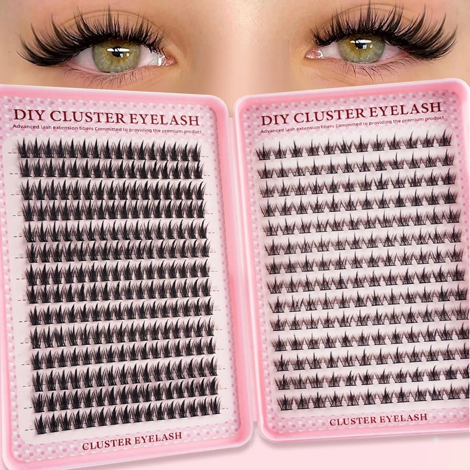 Natural Drifting Eyelash Clusters, False Eyelash Clusters, Anime Eyelashes, Pointed Lash Extensions, C Curl Individual Lash Extensions, DIY Home Makeup, Cluster Eyelash Set, Volume Cluster Eyelashes