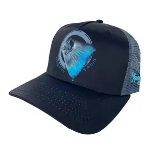 Neon Blue Redfish Tail Snapback Fishing Cap for Anglers - Ultimate Comfort and Style Premium Men's Trendy Unisex men gift Unpretentious Trucker Charcoal Nuclear country hats