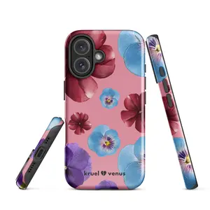Kruel Venus Floral Phone Case GLOSSY Tough Case for iPhone® with Polycarbonate Shell & TPU Inner Liner Dual Layer Protection Shockproof Cover