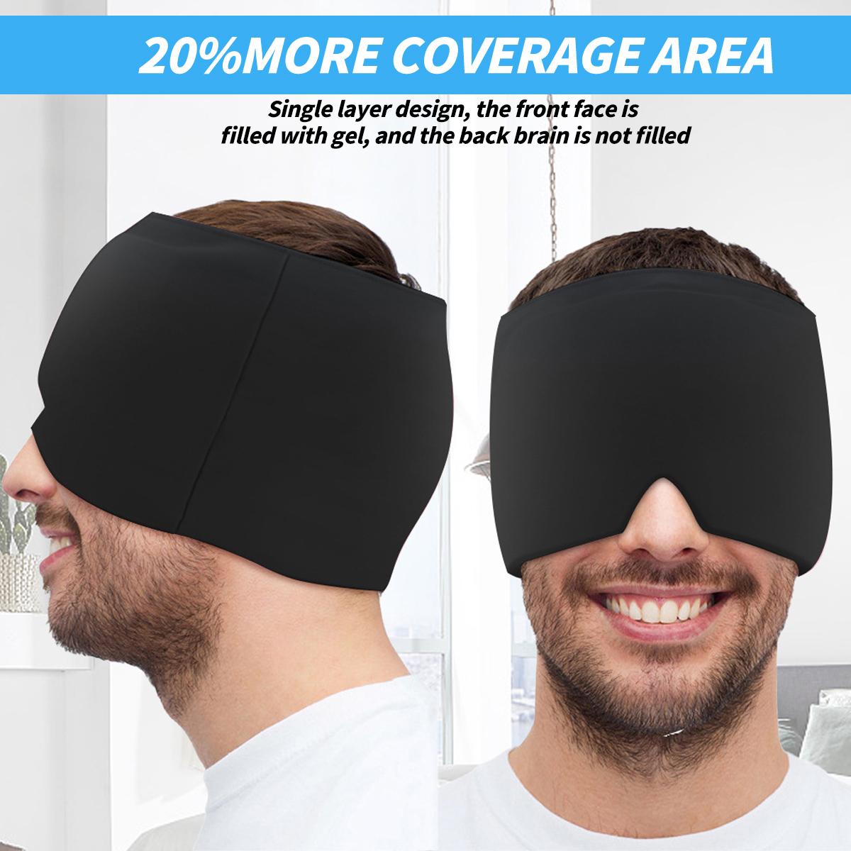 SGGUI Migraine Headache Relief Cap, Gel Ice Head Wrap, Hot and Cold Therapy, Headache Eyes Mask for Sinus, Puffy Eyes, Tension,Hangover and Stress Relief