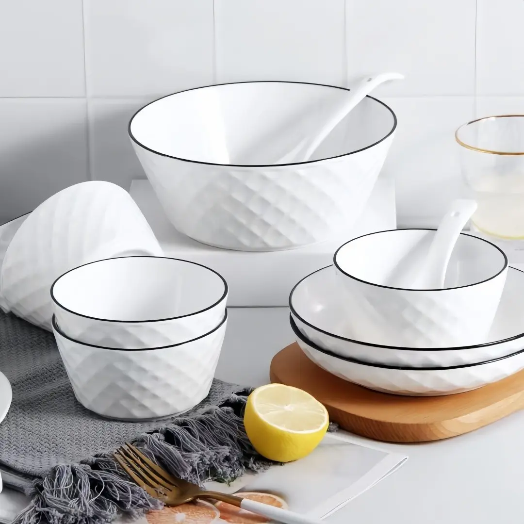 Elegant Ceramic Dinnerware Set, 14-Piece Modern Design, Ideal for Pasta Salad Desserts, Versatile Kitchen Utensils, Tableware Set, Modern Tableware Sets, Ceramic Dish Set, Dishware Set