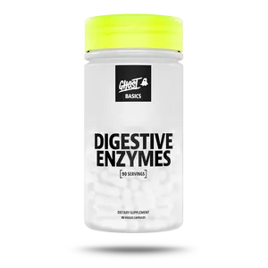 GHOST Basics Digestive Enzymes Supplement for Men & Women - Multi-Enzymes, Probiotics & Prebiotics for Supporting Digestion & Gut Health - Vegan Friendly - 90 Veggie Capsules