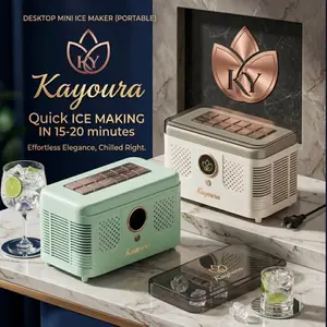 Kayoura Portable Automatic Smart Ice Cube Maker 500ml USB/Electric Powered Ideal for Flyers Online Shops and Product Pages