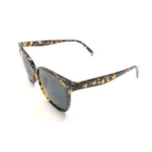 TC Classic Horn-rimmed Sunglasses - Unisex Round Lenses in Light Gray Black & Tortoise - 100% UV Protection Fashionable & Versatile