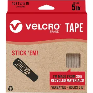 cloth hook and eye  10 x 0.87 in. Eco Collection Adhesive Backed Tape