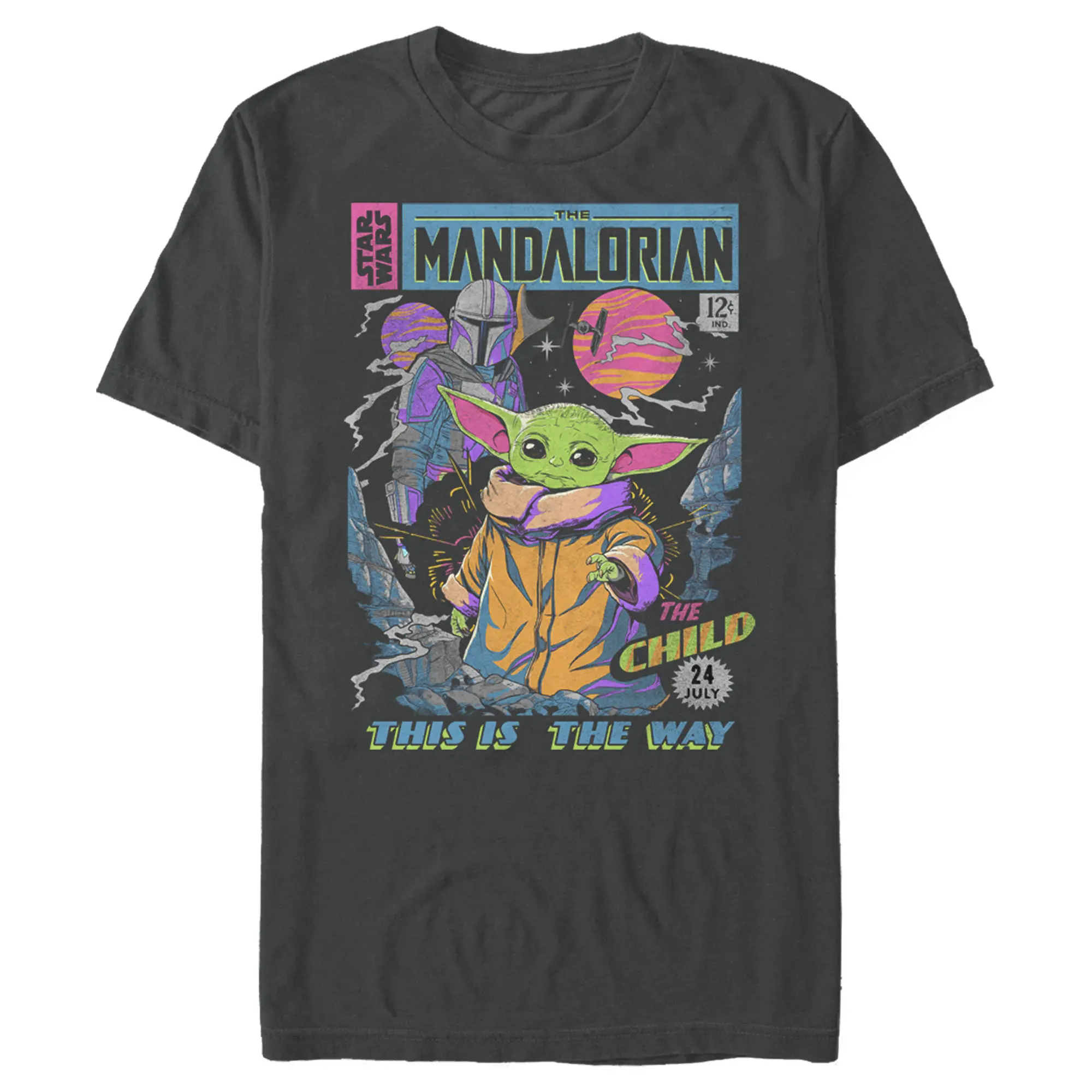 Men's Star Wars The Mandalorian 12 Cents Retro Comic T-Shirt