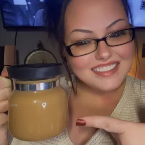 UFORU Coffee Mug with Lid 16oz Glass Creative Cup, Coffee Lovers' Top Choice, Dimensions: 4.9inches tall, 3.8 inches wide, Includes Coaster, Ergonomic Handle Design, Valentine's Day gift, a little surprise for your loved one