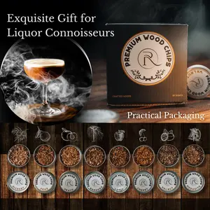 Wood Chips for Cocktail Smoker – 8 Flavors Smoker Wood Chips Variety Pack – All-Natural Smocking Wood Chips for Whiskey, Bourbon, Scotch - Smoking Wood Chips Cocktail Smoker