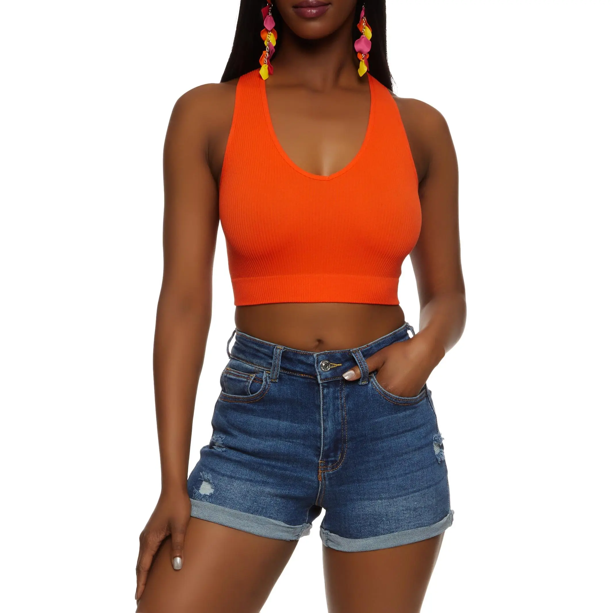 Rib Knit Seamless Crop Top