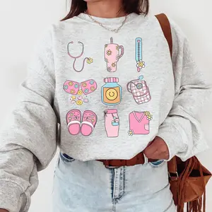 Coquette Nurse Sweatshirt Pink Bow Nurse Crewneck, Softcore Nurses Graduation, Girly Nursing Birthday Gift