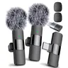 Wireless Microphone Set, Professional USB Rechargeable Directional Lavalier Mic for Recording Interviews, Podcasts, Vlogs and Video, Cordless Mics