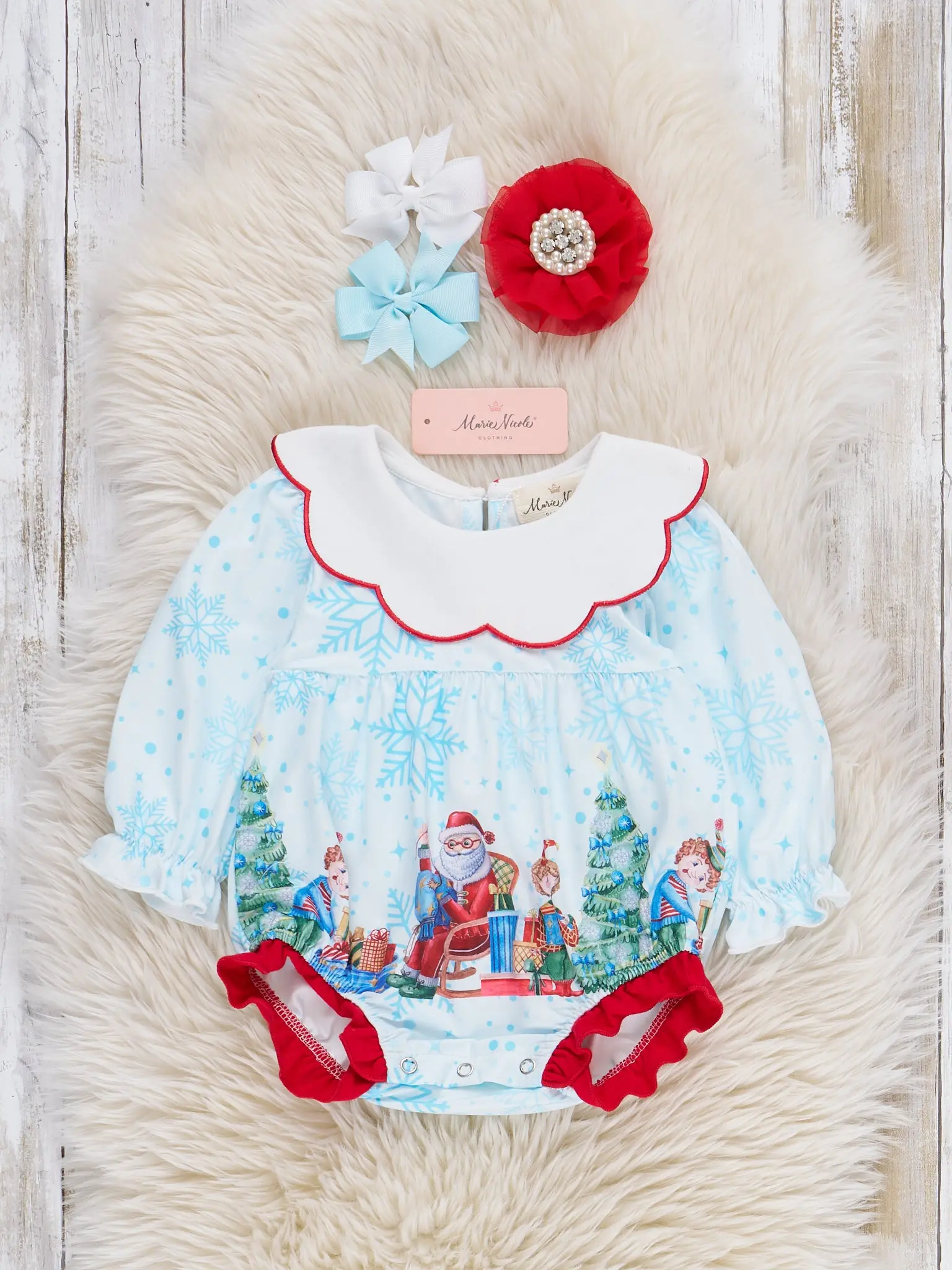 Snowy Sleigh Deliveries Bubble Romper