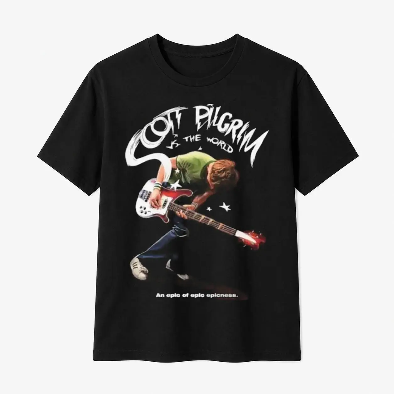 100% Cotton Men's Retro Scott Pilgrim Graphic Heavy Cotton T-Shirt Trendy Music Fan Gift for Men