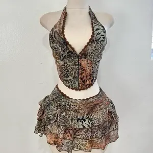 cheetah ruffle set