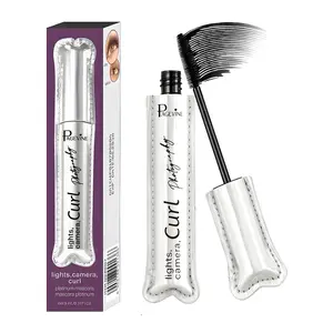 Long-lasting waterproof mascara, travel-sized eyelash makeup tool, with curling and setting effect, smudge-proof and volumizing formula, for a perfect eyelash look.