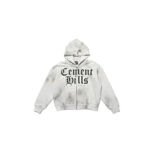 Platinum Collection White Zipup 100% Italian Cotton 400 GSM Lifetime Wash Guarantee Satin-woven Labels Hand-distressed Finish Metal Studs