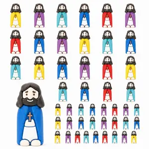 Mini Colorful Jesus Figurines Cute Cartoon Religious Toys For Kids Sunday School Prizes Easter Egg Fillers Christian Gifts Church Party Favors And Desk Home Decor