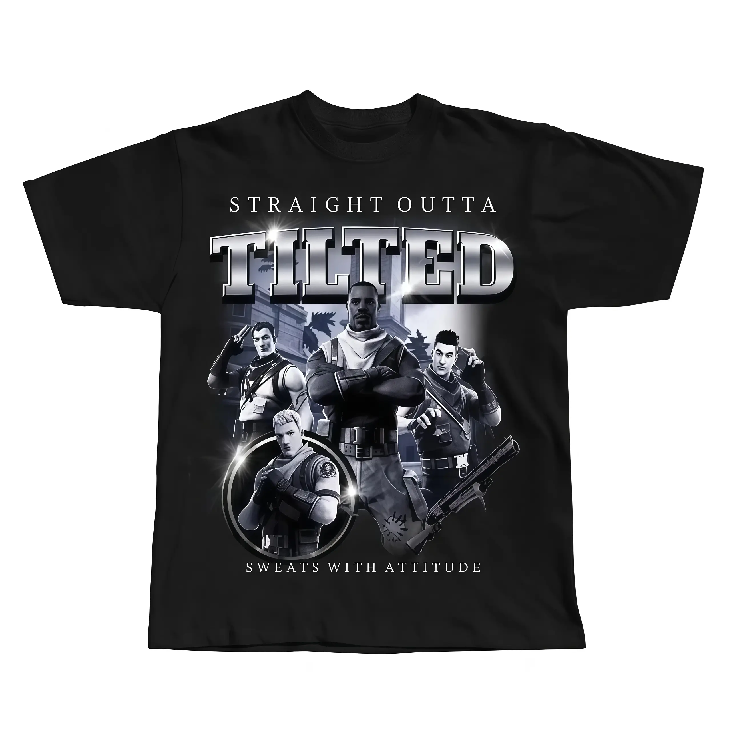 Straight Outta Tilted NWA Shirt, Funny shirt, Bootleg rap tee shirt, Oldschool rap tee, Vintage graphic tee, Meme shirt, Funny gift idea full size