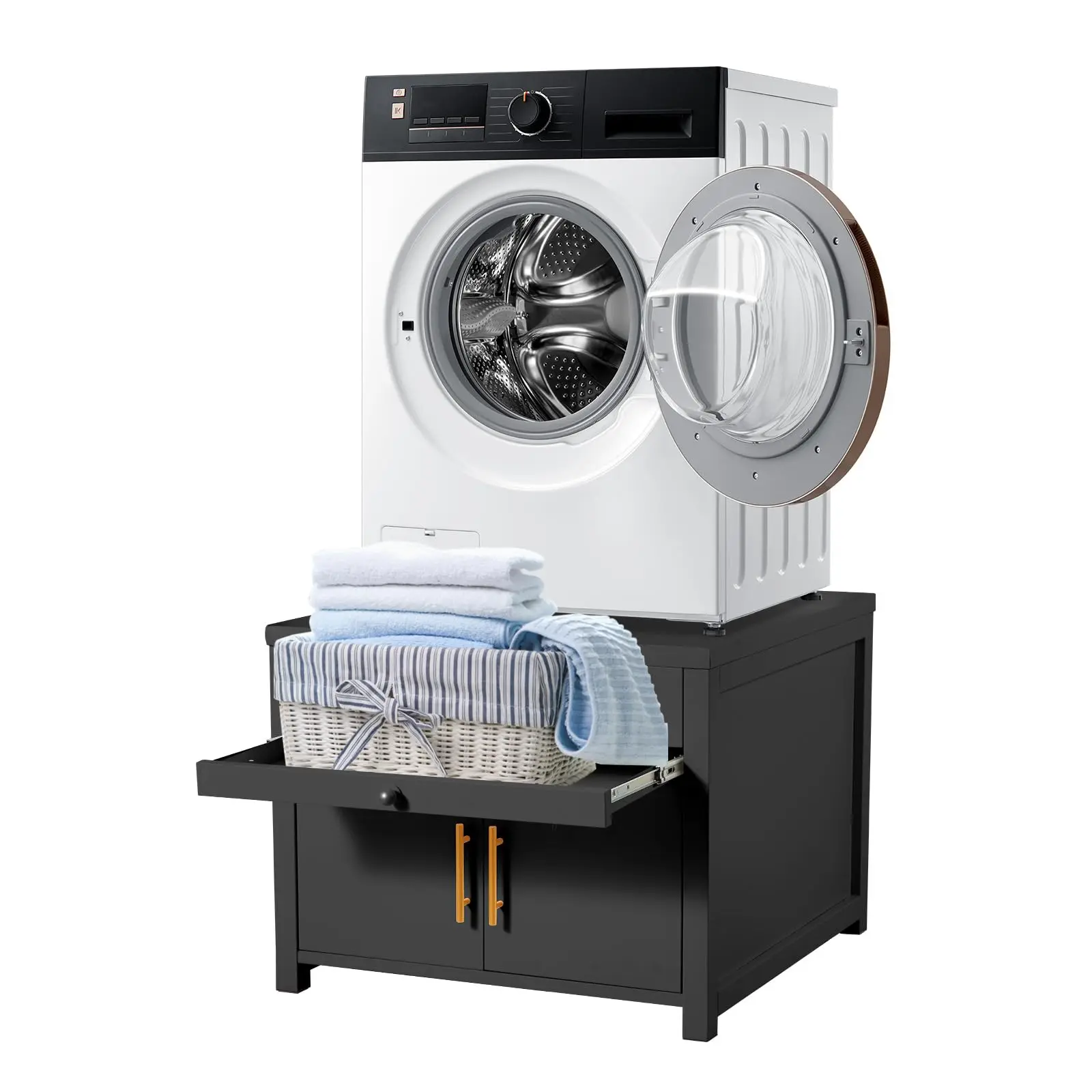 YODOLLA Laundry Pedestal, 700 LBS Capacity Washer Dryer Pedestal, Shock-proof, 29″L*29″W*23″ H with Pull-out Shelf, Household Appliances Durable