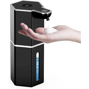 Automatic Soap Dispenser, 12 oz Touchless Foaming Soap Dispenser, USB Rechargeable, 4 Adjustable Levels, Waterproof, Kitchen Gadgets, Home Essentials for Bathroom/Restroom