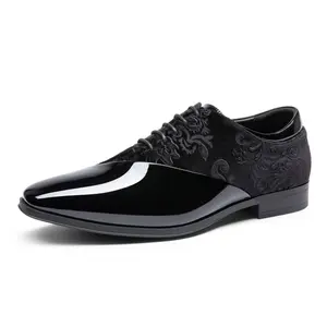 Bruno Marc Men's Dress Tuxedo Shoes Classic Patent Velvet Lace-up Formal Caden Oxford