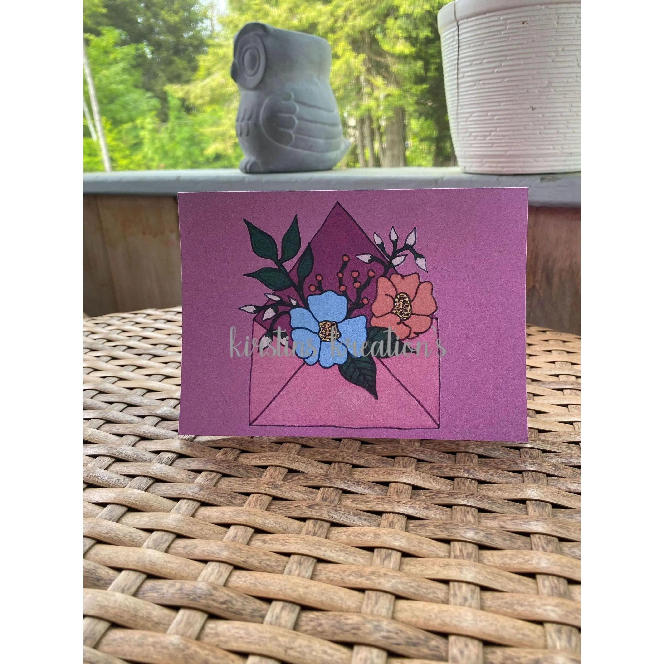 Floral Envelope Notecard