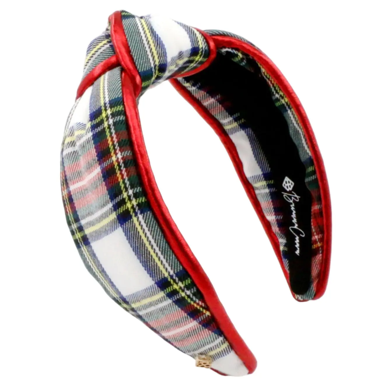 White Tartan Plaid Headband