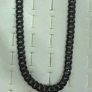 Black moissanite cuban chain