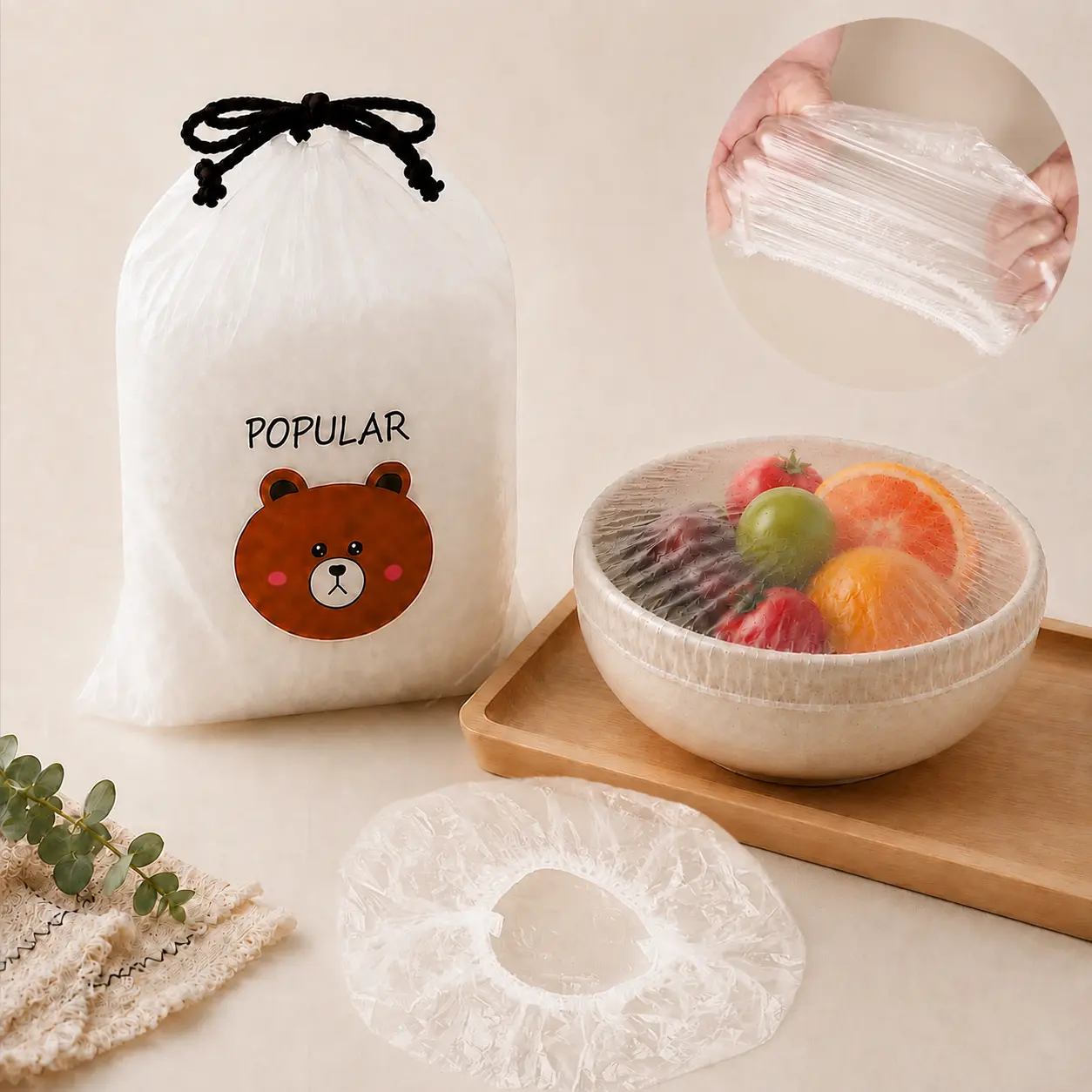 100PCS Stretchable Food Covers, Universal Elastic Bowl Covers for Plates & Containers, Plastic Wrap Alternative for Leftovers, Meal Prep & Kitchen Food Storage