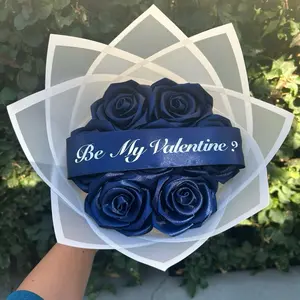 Valentine bouquet .. custom color and ribbon message available artificial flower