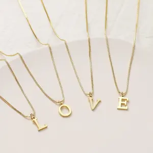 TEWIKY Initial Necklaces For Women Charm Necklaces For Women Trendy Letter Necklace Dainty A-Z Charm Necklace For Women Waterproof Jewelry Back To School Gifts thali necklace