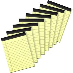 Yellow Legal Pads, Note Pads, 4 x 6 Inch, 8 Pack, 30 Sheets/Pad, Narrow Ruled, Small Notepads Yellow Paper, Micro Perforated Memo Pads, Lined Writing Pads of Paper, Mini Pocket Size Scratch Pads 4x6